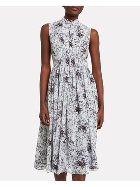 Adam Lippes High Neck Pleated Midi Dress - Size 4